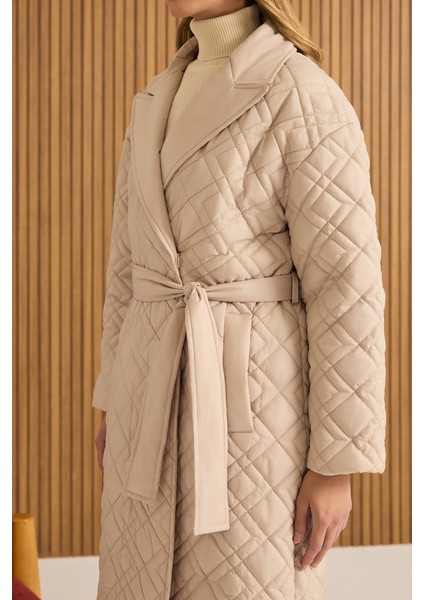 Seyyar Kuşaklı Kapitone Mont indirimleri