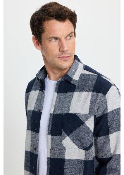 Erkek Regular Fit Klasik Fit Kareli Cepli Oduncu Gömlek fiyatları