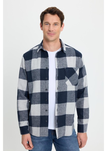 Erkek Regular Fit Klasik Fit Kareli Cepli Oduncu Gömlek indirimleri