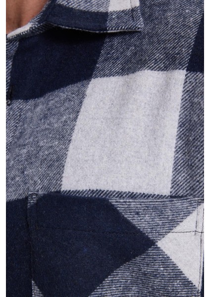 Erkek Regular Fit Klasik Fit Kareli Cepli Oduncu Gömlek