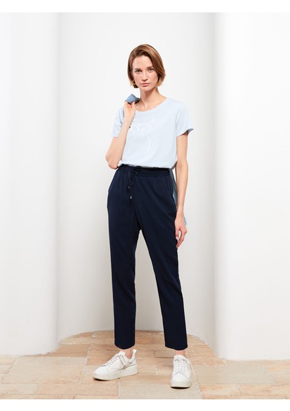 Yeni Sezon Beli Lastikli Düz Cep Detaylı Kadın Pantolon fiyatları