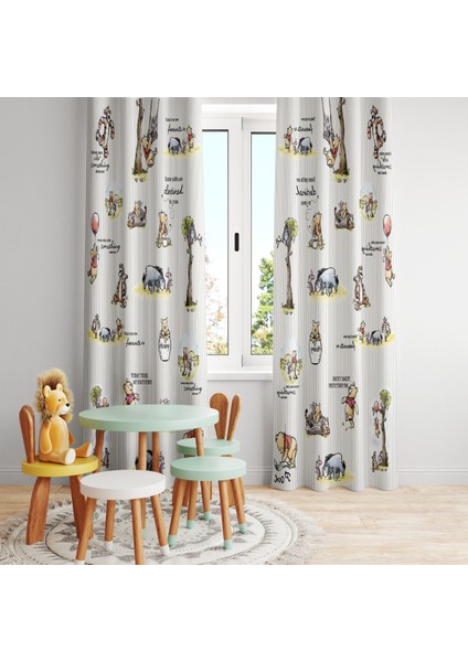 Winnie The Pooh Fon Perde fiyatları
