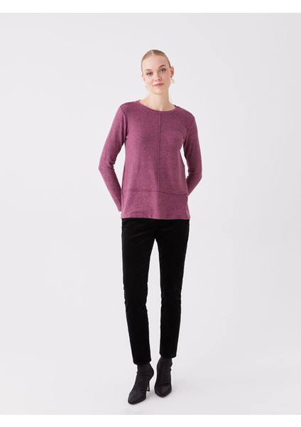 Yeni Sezon Bisiklet Yaka Düz Uzun Kollu Kadın Bluz modelleri