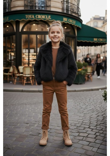 Astarlı Şal Yaka Kız Çocuk Suni Kürk fiyatları