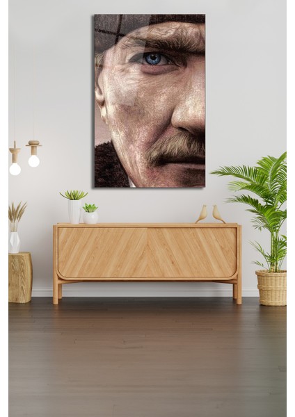 Mustafa Kemal Atatürk Portresi Cam Tablo, Ev, Ofis ve Okul Duvar Dekoru, Hediyelik, Büyük Tablo fiyatları