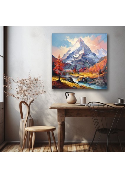 Manzara Cam Tablo , Doğa Duvar Dekoru , Soyut Tablo , Temperli Cam Üzeri Uv Baskı , Asılmaya Hazır modelleri