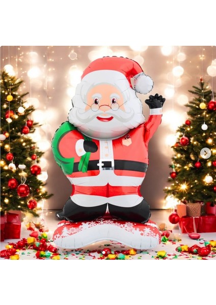 Ayaklı Gözlüklü Noel Baba Folyo Balon