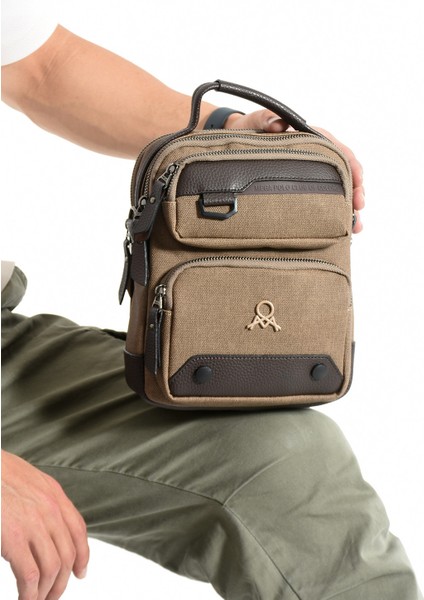 Mega Çanta Kanvas Serisi Çok Bölmeli Çapraz/el Erkek Çantası