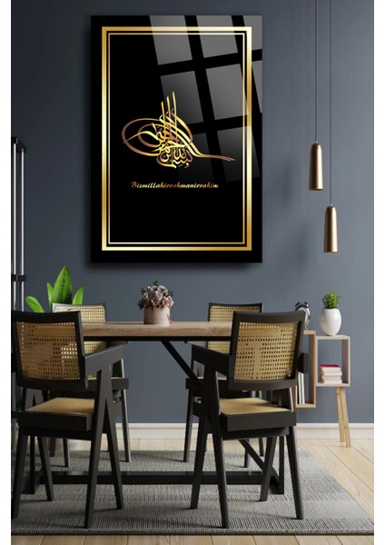 Gold Osmanlı Tuğrası Osmanlı Padişah Tablo Lüks Kırılmaz Cam Tablo Ev Ofis Iş Yeri Hediryesi modelleri