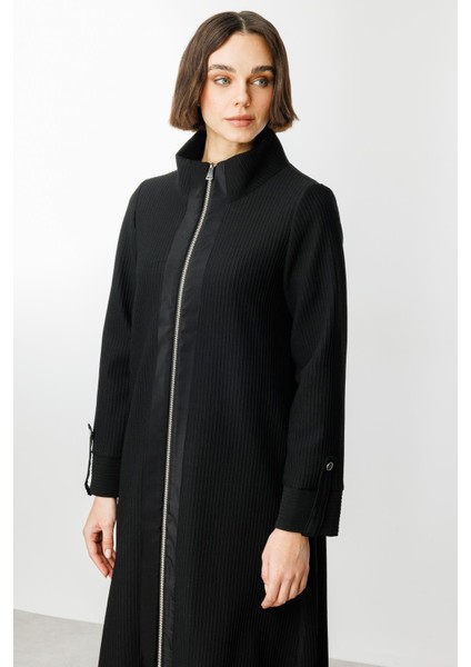 Ottoman Kumaş Spor Kapama Sezonsuz Trench-Siyah