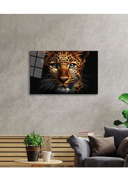 Sessiz Gözlemci Mavi Bakışın Derinliği Cam Tablo Yapay Zeka Hediyelik Büyük Tablo Ev Ofis Dekoru modelleri