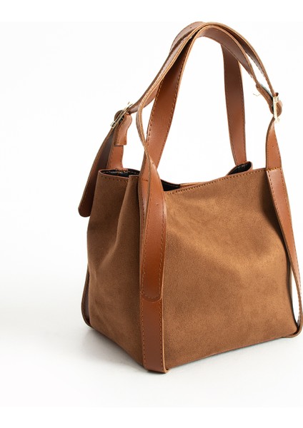 *** Süet Taba Kadın El ve Omuz Çantası modelleri