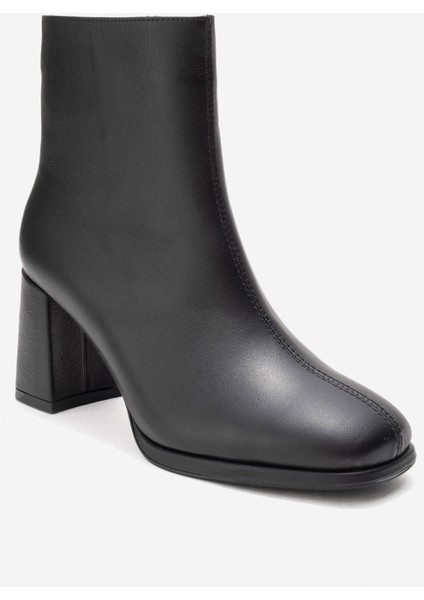 Napolı Siyah Cilt Hakiki Deri Kadın Kalın Topuklu Bot modelleri