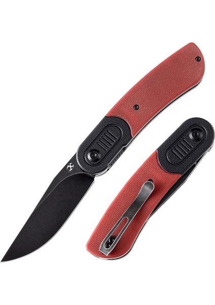 Reverie | Siyah ve Kırmızı G10 Sap | Siyah Taş Yıkama 154CM Çelik Çakı | T2025B6