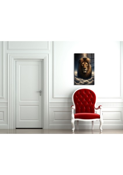 Bulutların Üstünde Aslan Cam Tablo fiyatları