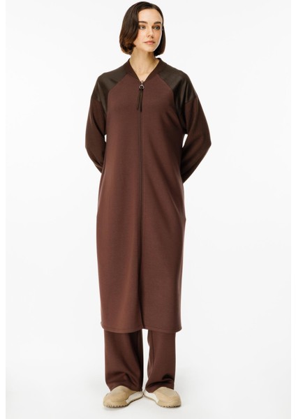 Mix Garni Detaylı Örme Kap Ferace-Kahve fiyatları