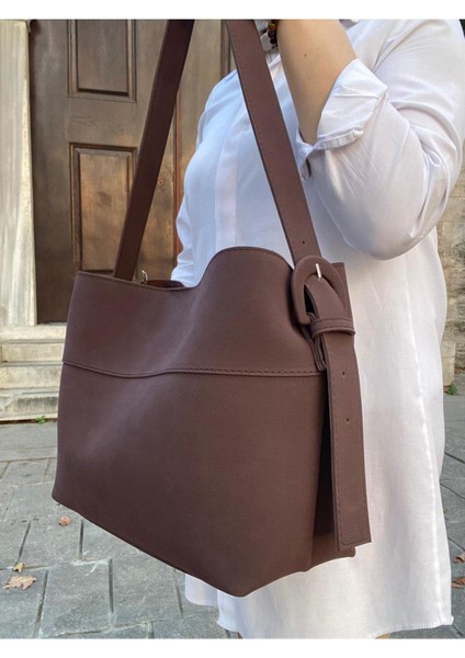 Acı Kahve Süet Kemer Detaylı El ve Omuz Çantası fiyatları