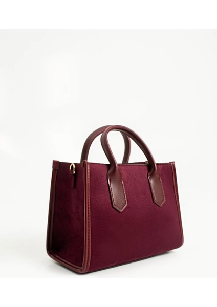 *** Kadın Bordo Süet El ve Omuz Çantası modelleri