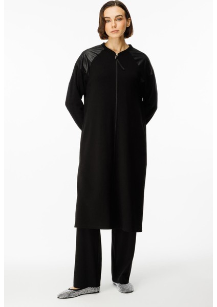 Mix Garni Detaylı Örme Kap Ferace-Siyah fiyatları