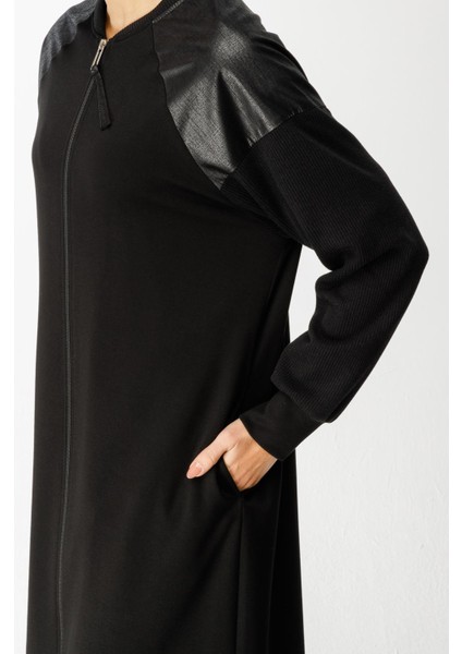 Mix Garni Detaylı Örme Kap Ferace-Siyah fırsatları