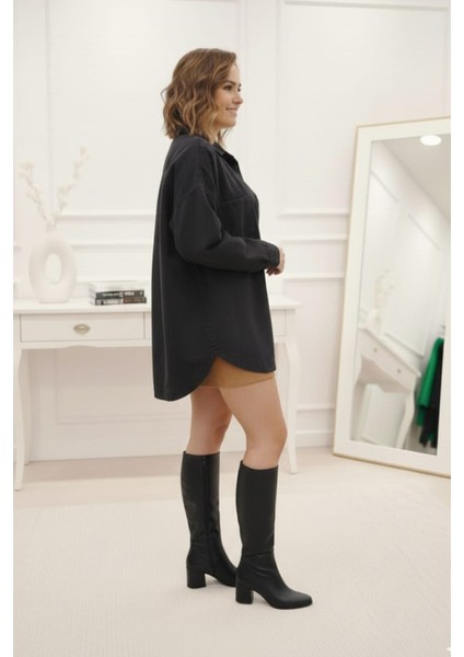 Kadın Oversize Çift Cepli Kot Gömlek Ceket fiyatları