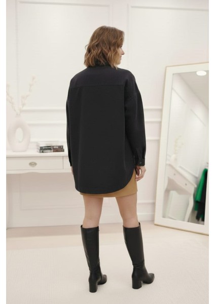 Kadın Oversize Çift Cepli Kot Gömlek Ceket fırsatları