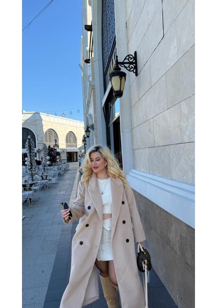 Ekru Fermuar Detaylı Etek Kazak Takım fiyatları