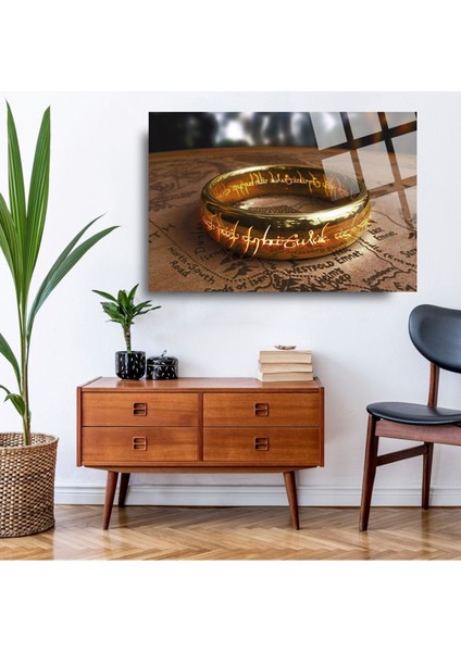 Yüzüklerin Efendisi Cam Tablo, Ev ve Ofis Hediyesi Yüksek Çözünürlüklü 4mm Lüks Tablo