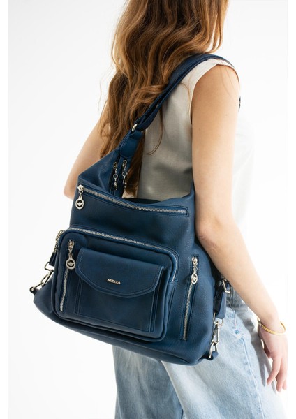 Büyük Boy Yumuşak Deri Hem Sırt Hem Omuz Çantası 540