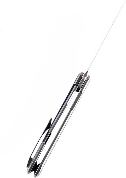 Kratos | Flipper Bıçak | Titanyum + Mavi Gül Desenli Karbon Fiber Kakma Sap | Damascus Çelik Çakı | K1024A4 indirimleri