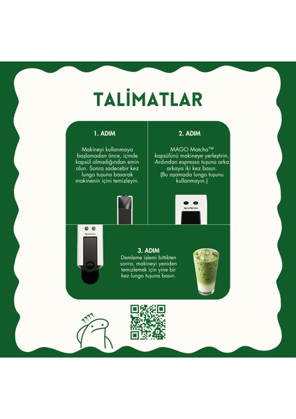 Vanilyalı Ceremonial Grade Matcha Nespresso® Uyumlu Kapsül modelleri