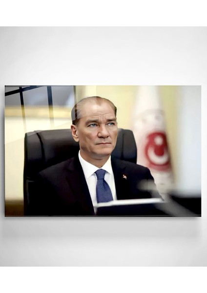 Atatürk Portresi - Yapay Zeka Tasarımlı Cam Tablo, Dekoratif Cam Tablo fiyatları