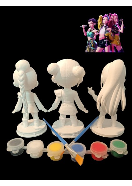 K Pop Demon Hunters ( Zoe-Rumi-Mira) 3D Figür Boyama Seti fiyatları