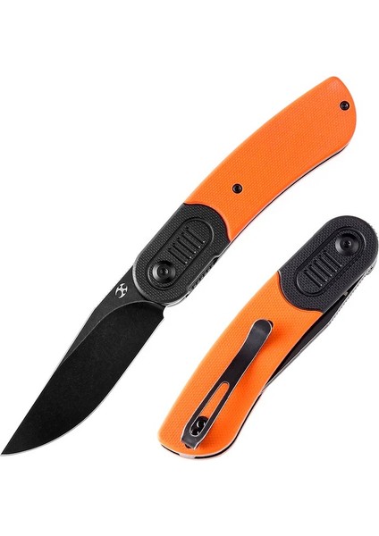 Reverie | Siyah ve Turuncu G10 Sap | Siyah Taş Yıkama 154CM Çelik Çakı | T2025B3