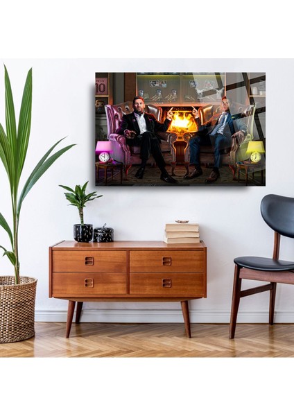 Messi ve Ronaldo Genç Odası Için Lüks 4mm Kırılmaz Temperli Yüksek Çözünürlüklü Cam Tablo fiyatları