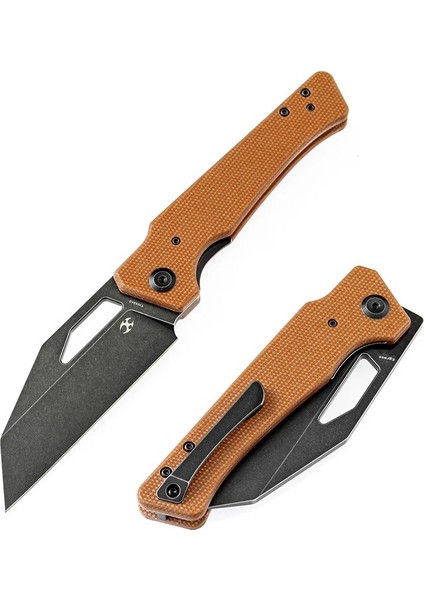 Egress | Kahverengi Micarta Sap | Saten Siyah Taş Yıkama CPM-S35VN Çelik Çakı | K1033A2