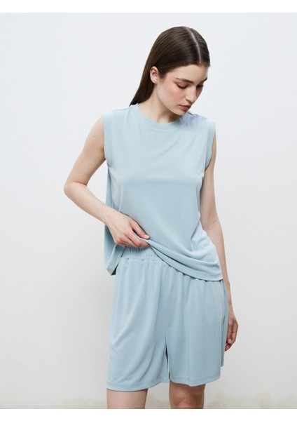 Bisiklet Yaka Modal Karışımlı Kadın Atlet