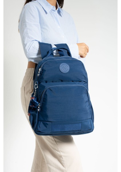 Unisex Suya Dayanıklı Kumaş Çok Gözlü Laptop Bölmeli Orta Boy Seyahat ve Okul Çantası