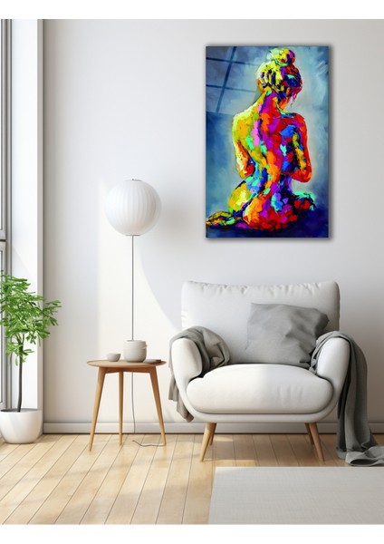 Rengarenk Kadın Nü Sanatı Cam Tablo modelleri