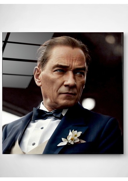 Atatürk Portresi - Yapay Zeka Tasarımlı Cam Tablo, Dekoratif Cam Tablo modelleri