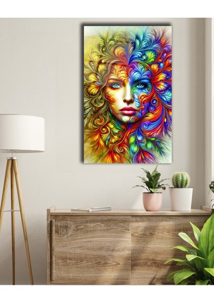 Pop Art Rengarenk Kadın Cam Tablo fiyatları