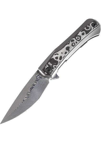 Kratos | Flipper Bıçak | Titanyum + Siyah Gül Desenli Karbon Fiber Kakma Sap | Damascus Çelik Çakı | K1024A5 fiyatları