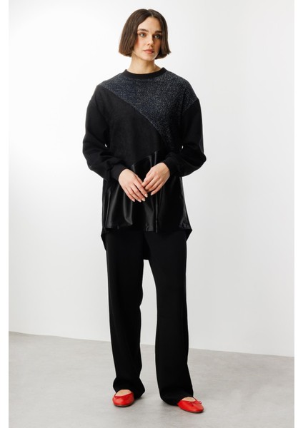 Simli ve Saten Kumaş Garnili Ceket Kap-Siyah fiyatları