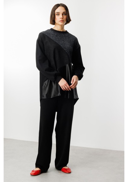 Simli ve Saten Kumaş Garnili Ceket Kap-Siyah fırsatları