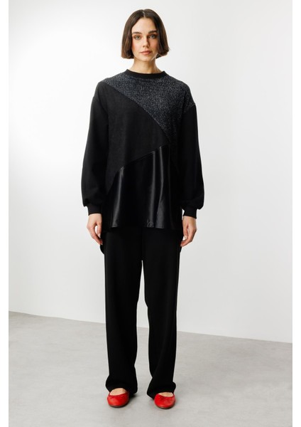 Simli ve Saten Kumaş Garnili Ceket Kap-Siyah indirimleri