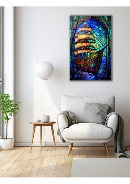 Vitray Korsan Gemisi Cam Tablo fiyatları