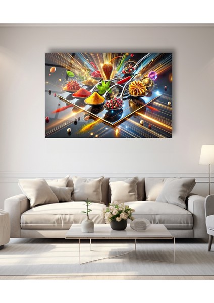 Rengarenk Dünya Haritası Cam Tablo