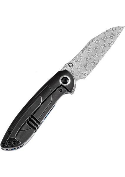 Prometheus | Katlanır Bıçak | Mavi Whire Nebula Karbon Fiber Sap | Damascus Çelik Çakı | K1040A3 modelleri