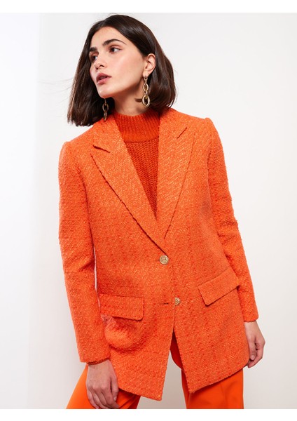 Yeni Sezon Kendinden Desenli Uzun Kollu Kadın Ceket modelleri