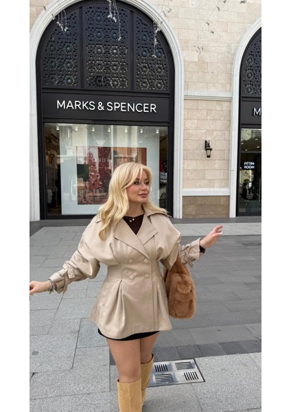 Lena Belden Oturmalı Trençkot Ceket